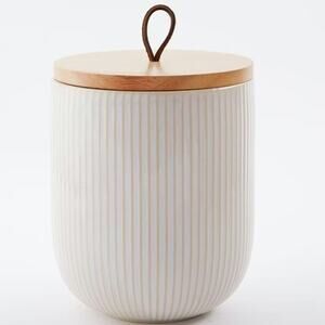 West Elm Textured Kitchen Canister Large Lidded Jar Pantry Storage Table Decor